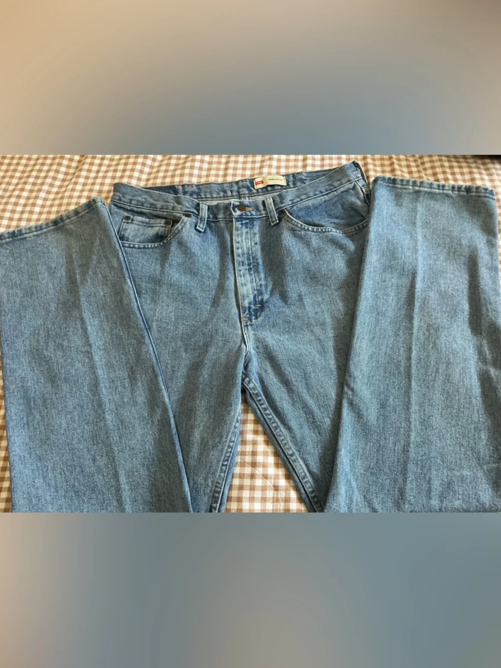 Trendy Wrangler Men's  Fit Straight Denim Blue Jeans 36x32